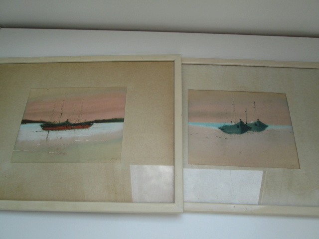 PAIR OF WATERCOLOURS WITH SAILING BOATS SIGNED HEALEY?? Img_7416