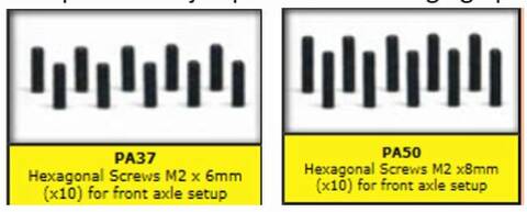 Slot.it PA37 Vis Hexagonales M2 6mm pour Réglage Hauteur Axe Avant x10
