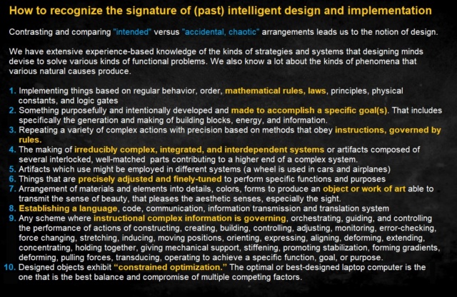 How to recognize the signature of (past) intelligent action Design10