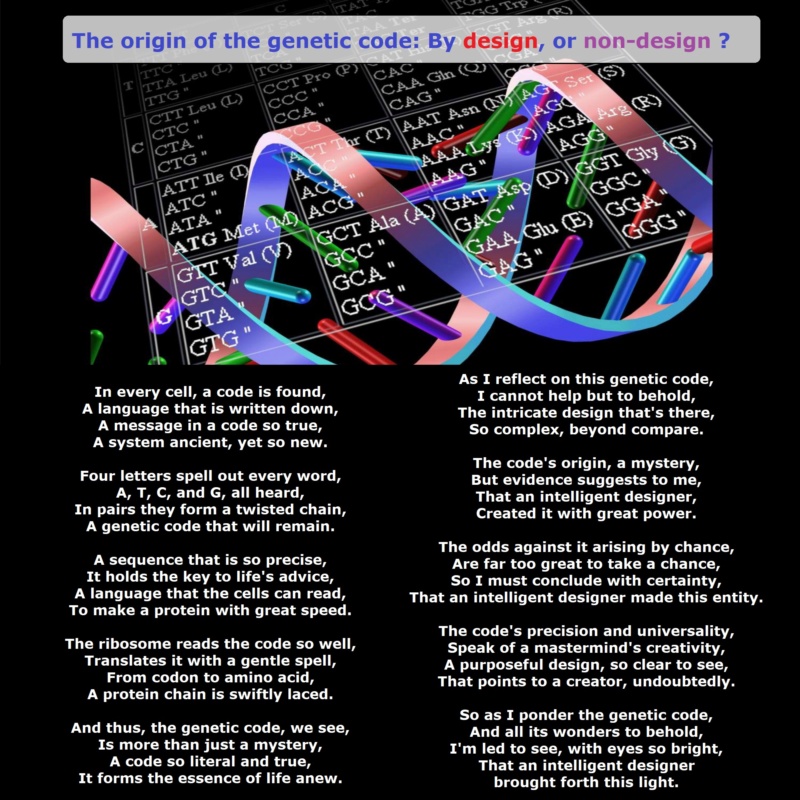 The genetic code, insurmountable problem for non-intelligent origin - Page 2 G321dd10