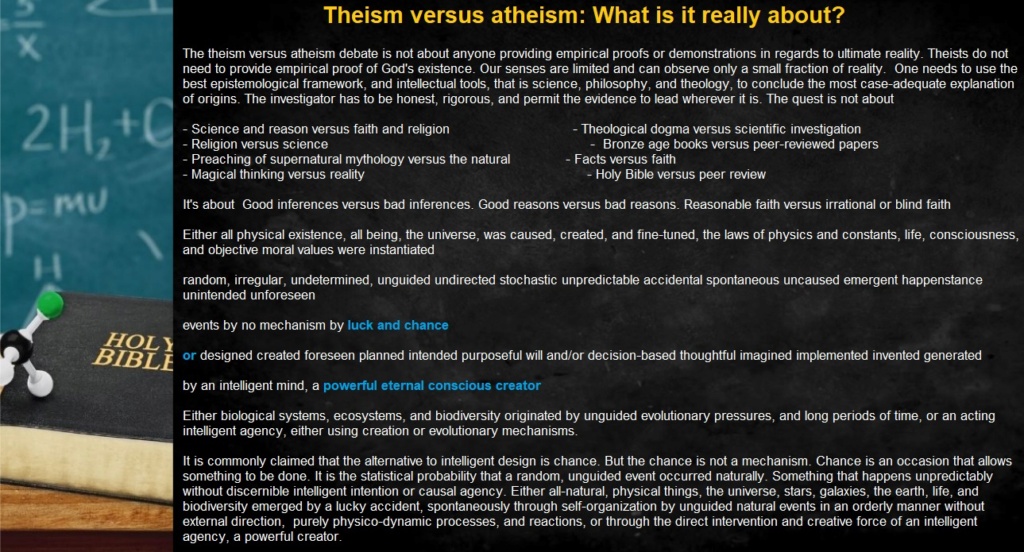 Theism versus atheism: What is it really about?  Theism11