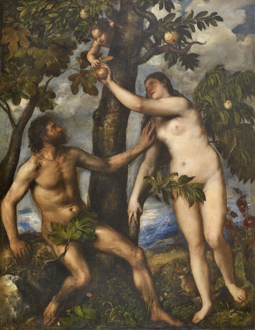  Adán y Eva en el Paraíso Terrenal-.Tiziano Vecellio  Tizian10