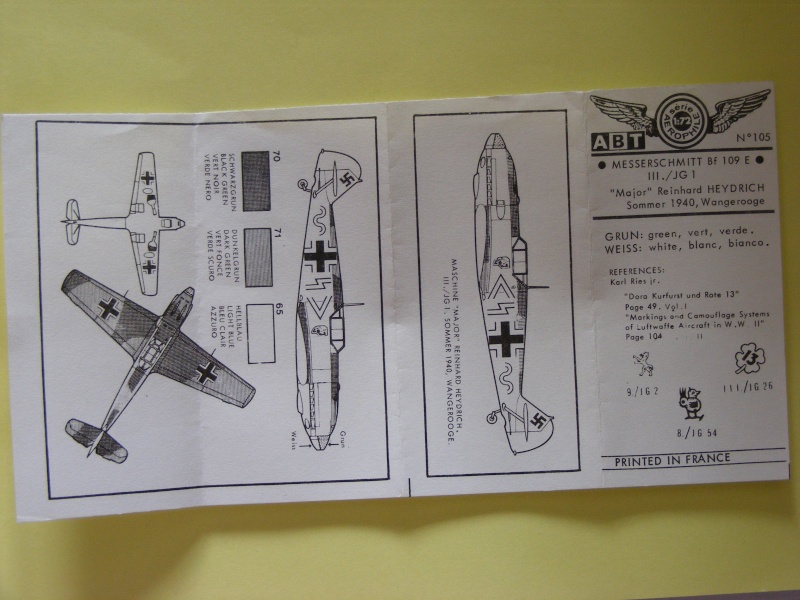 Abt n°105, Bf 109E III/JG 1, Major Reinhard Heydrich été 1940 Dscf2929