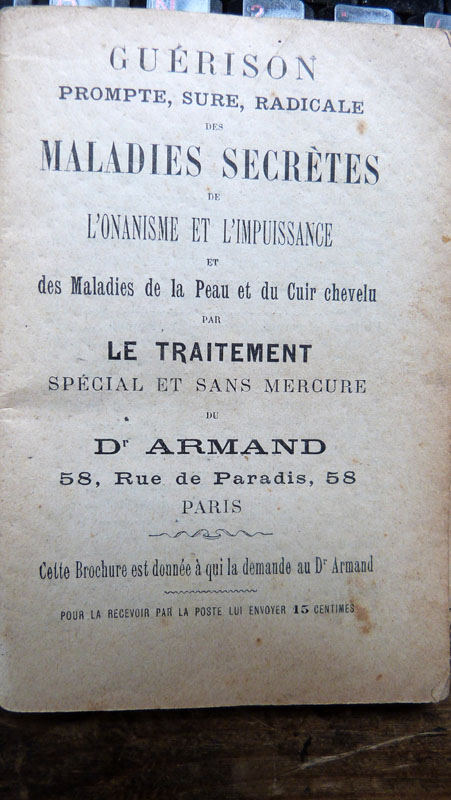 1905 brochure du docteur Armand , la branlette c'est po bien ... P1090513