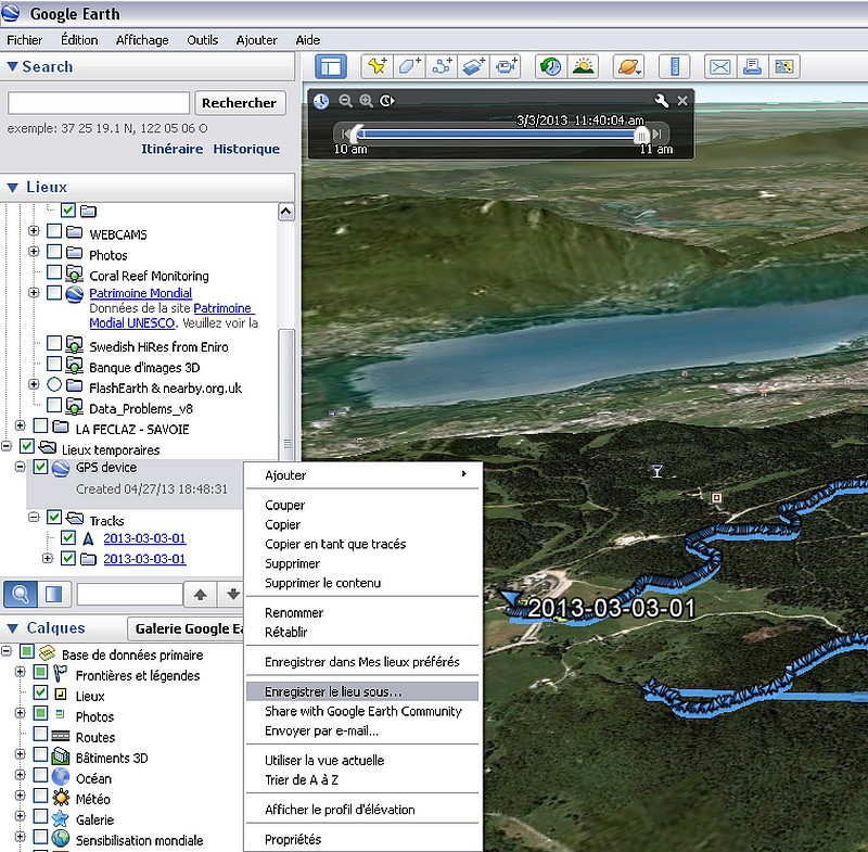 comment importer un fichier gpx dans google earth