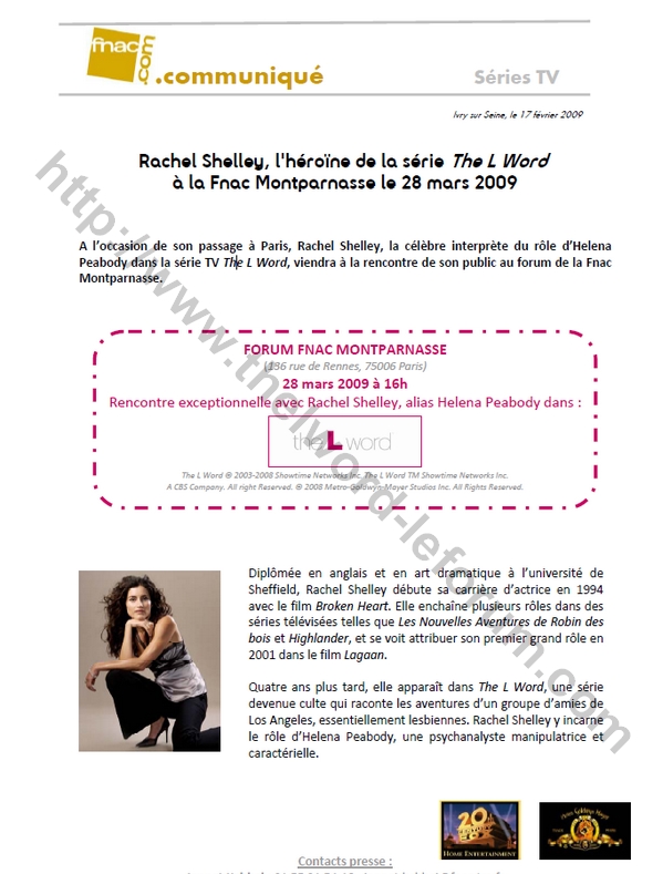 Rachel Shelley à Paris Commun13