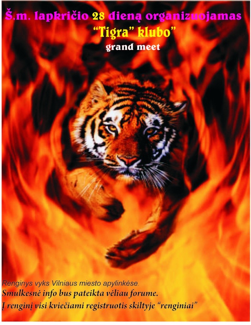 Tigra Klubo GRAND MEET'as. Informacija ir registracija Skelbi10