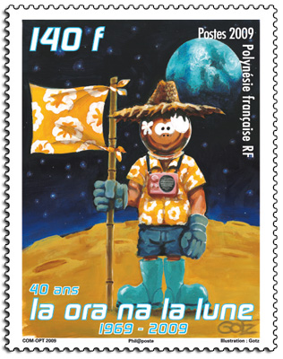 Astrophilatélie : 2 timbres français sur les 40 ans Apollo 11 13092110