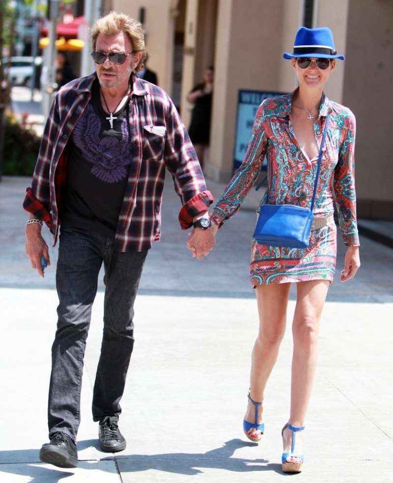 Johnny and Laeticia Hallyday Grab Lunch in Beverly Hills Johnn215