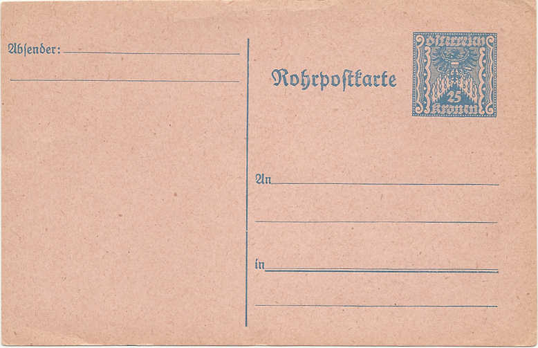 Österreich - Österreichische Rohrpost der 1. Republik Rohrpo10