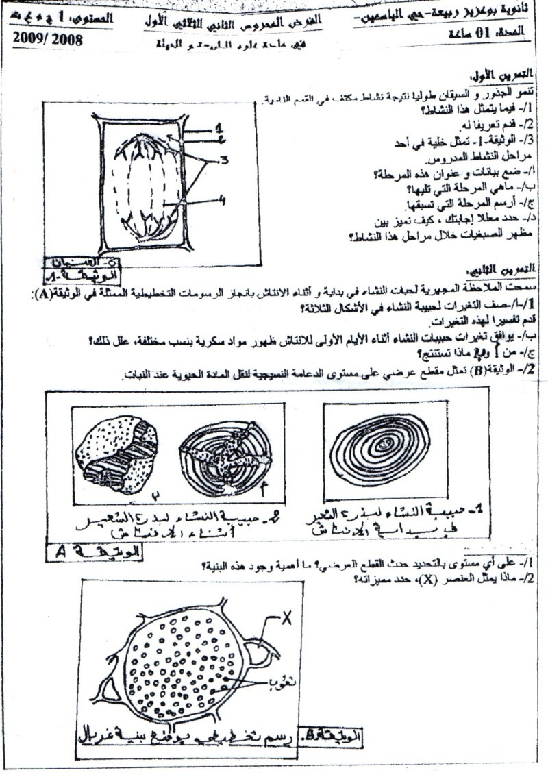 Sciences naturelles العلوم الطبيعيّة   Sujets de devoirs  Bouaziz rabiaa مواضيع الفروض Dt1b_s10