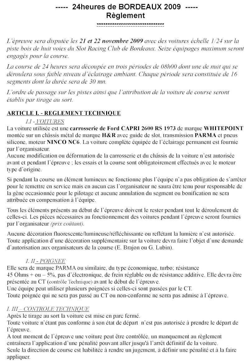 24 HEURES DE BORDEAUX 21-22 NOVEMBRE Reglem10