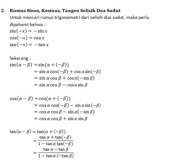 Rumus Trigonometri dan Penggunaannya bagian 1 Trigon13