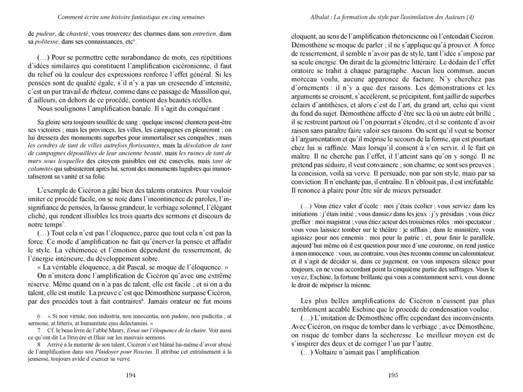 Antoine Albalat La Formation du Style par  l’Assimilation des Auteurs. CHAPITRE IV : L’amplification Alblal20