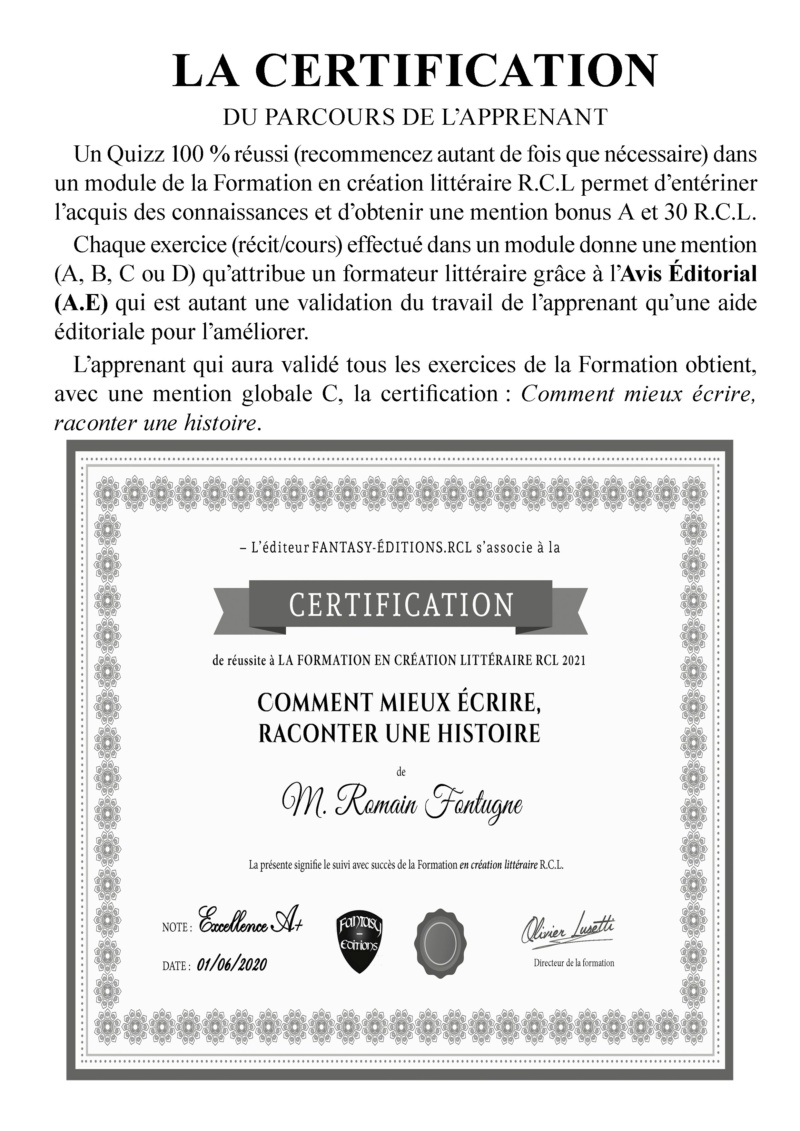 LES R.C.L. LES RÉCOMPENSES CRÉDIT LITTÉRAIRE & L'Avis éditoriale (A.E) Certif15