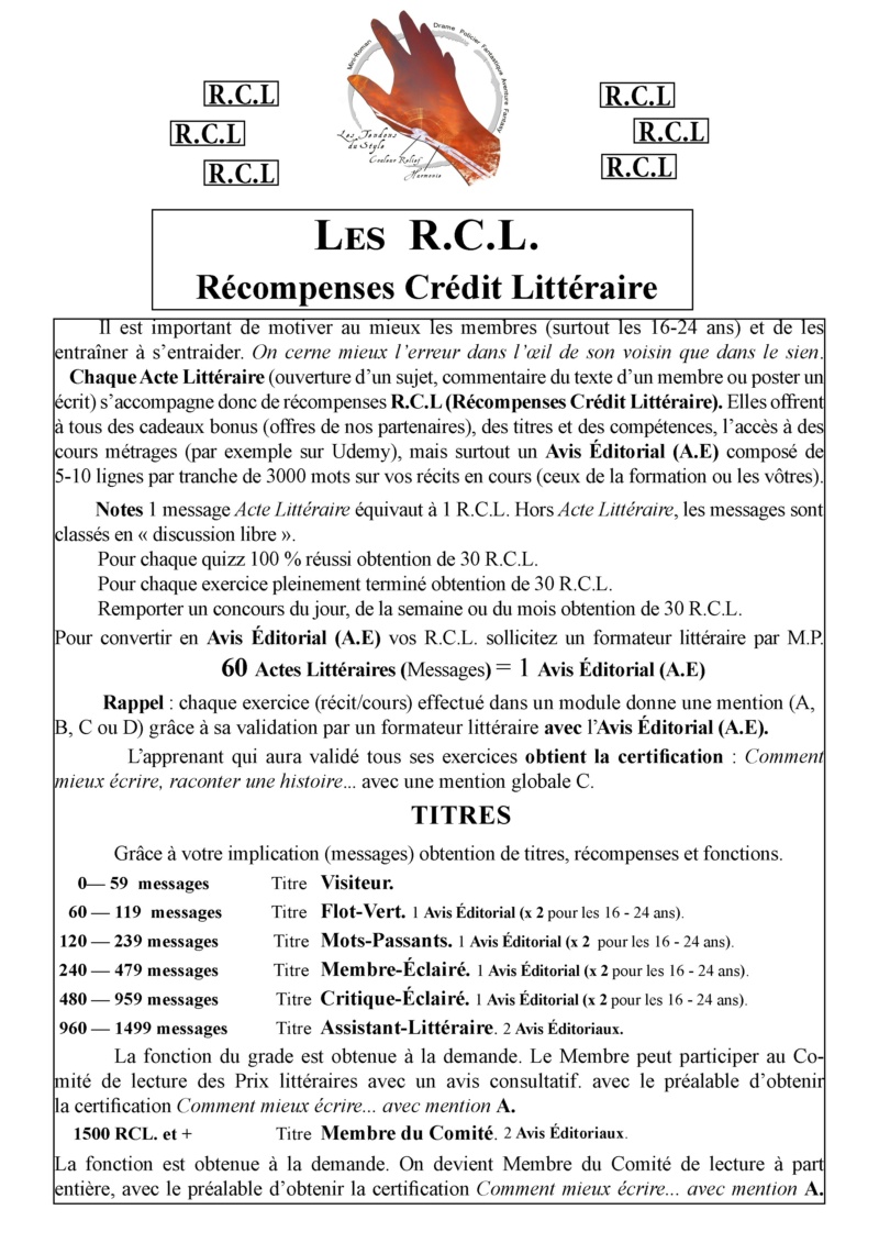 LES R.C.L. LES RÉCOMPENSES CRÉDIT LITTÉRAIRE & L'Avis éditoriale (A.E) Les_r_19