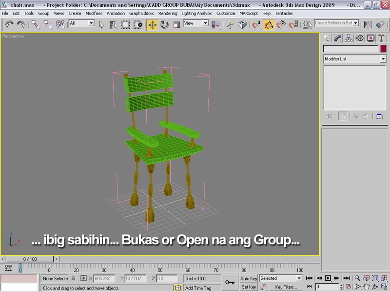 3ds Max Intro to Modeling: Chair Modify15