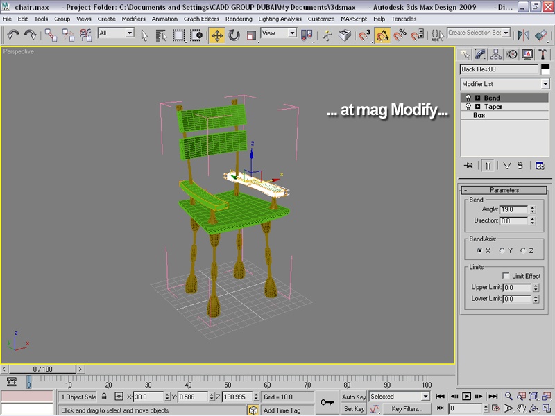 3ds Max Intro to Modeling: Chair Modify17