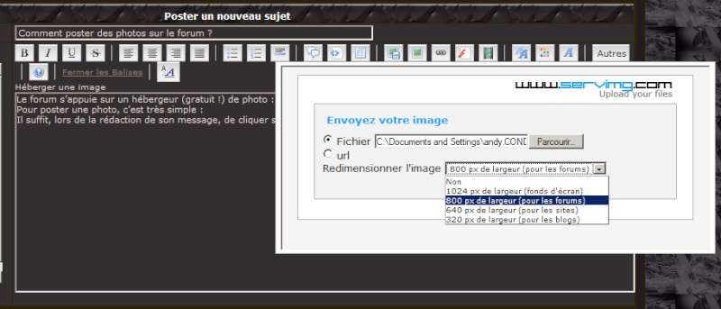 Comment poster des photos sur le forum ? Poster14