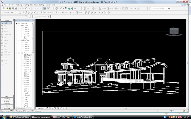 Kawaguchiko Villa...Revit 2009 Wirefr10