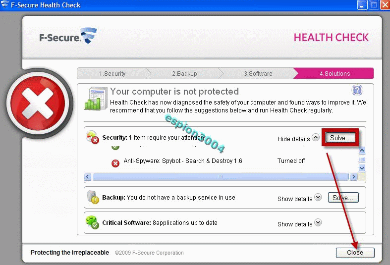 F-Secure Health Check : Scan en ligne protection de votre pc 25-09-14