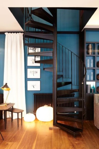 couleurs entrée salon salle à manger petit salon et escalier Bleu10
