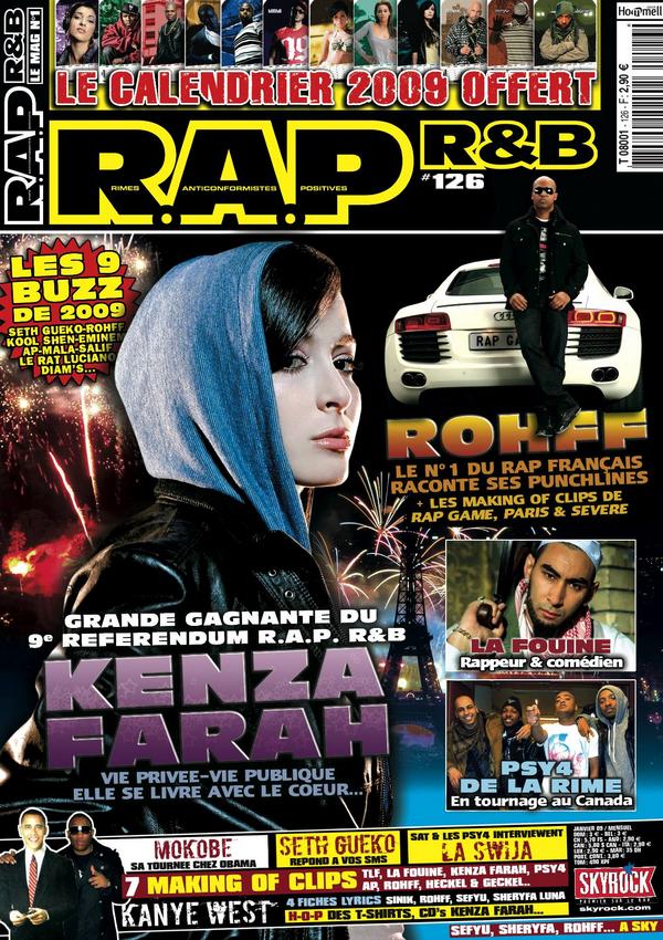 Kenza Farah en Couverture du magazine RAP RNB ( N° 126 ) ( du 01 / 2009 ) 12610