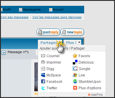Une nouvelle fonctionnalité sur le forum .. Partager ! 11-09-21