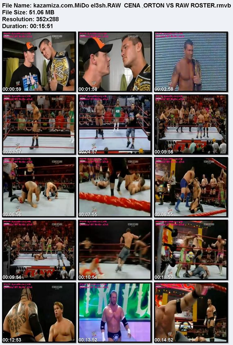 أقدم لكم مبارة رائعة.Raw cena & orton vs raw roster 515