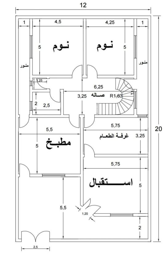 خرائط دور سكنية متنوعة 1216