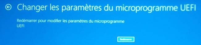 Changer les paramètres du microprogramme UEFI