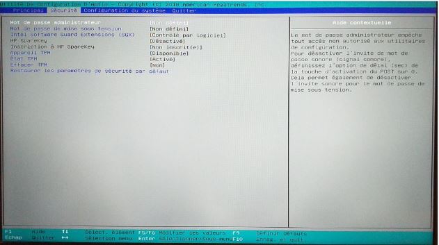 BIOS : Sécurité