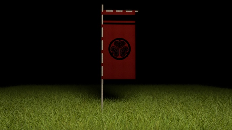 Samurai Flagge - Cloth Simulation in Maya 5_firs11