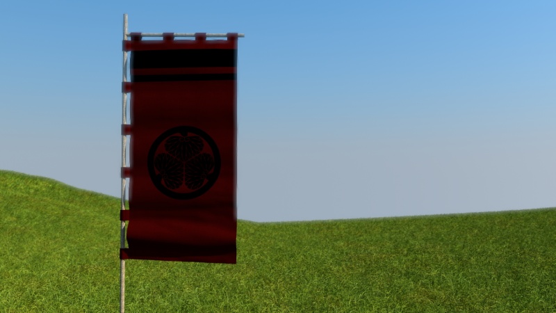 Samurai Flagge - Cloth Simulation in Maya 6_litt10