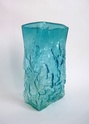 Textured Blue Bubble Glass Vase Blueva10