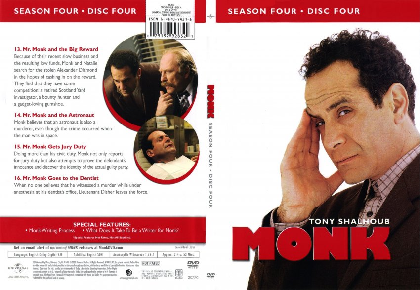 جديد والموسم الرابع من مسلسل الدراما البوليسية الرائع Monk  season 4 كامل ومترجم وبنسخ DVD RIB وعلي سيرفر اسرع من الميديا فاير 412