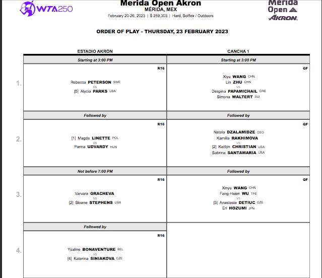 WTA MÉRIDA MEXICO Open AKRON 2023 - Page 2 Cap33216