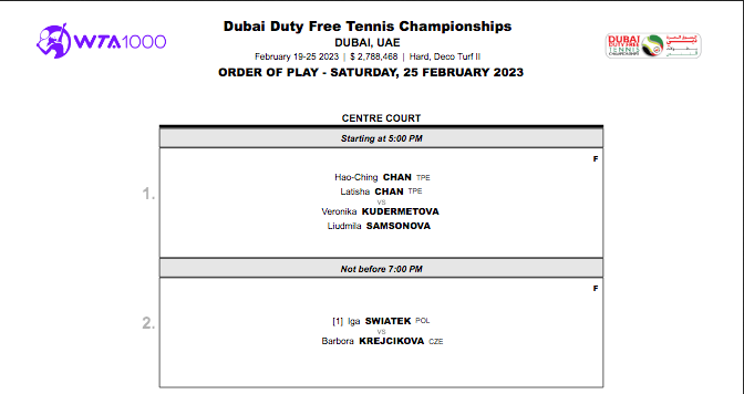 WTA DUBAI 2023 - Page 4 Cap33253