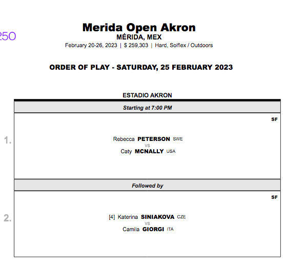WTA MÉRIDA MEXICO Open AKRON 2023 - Page 2 Cap33271