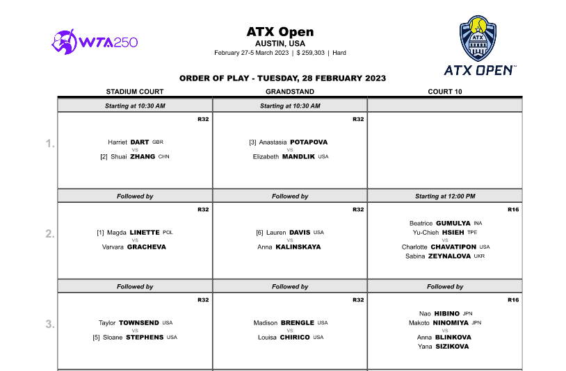 WTA AUSTIN ATX OPEN 2023 Cap33408