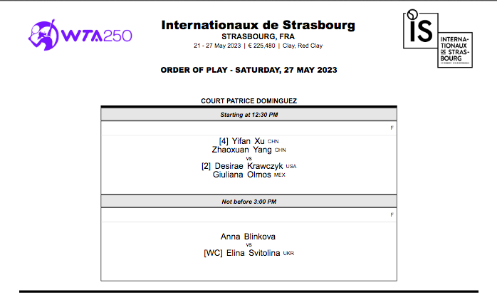 WTA STRASBOURG 2023 - Page 3 Cap36247