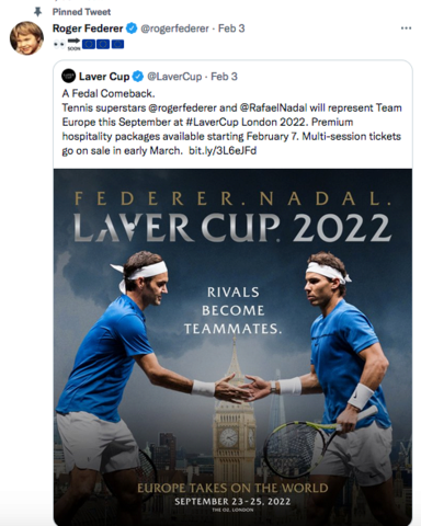 LAVER CUP du 23 au 25 septembre 2022