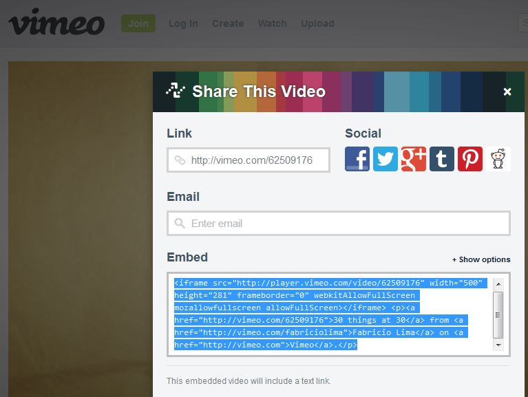 Posting Embed Videos Vimeo10