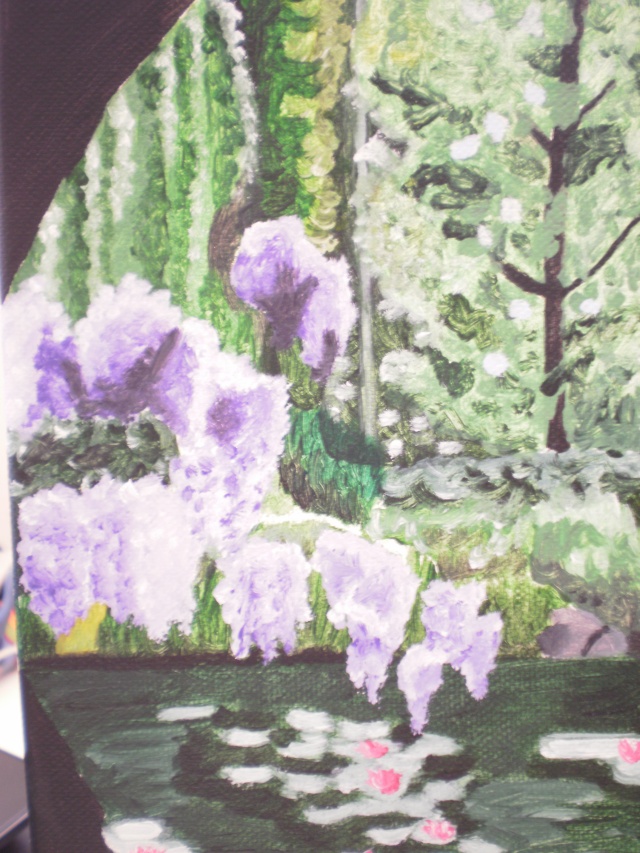 Peinture - Toile jardin de Giverny (terminée) Detail10