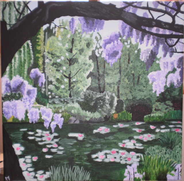 Peinture - Toile jardin de Giverny (terminée) Jardin10