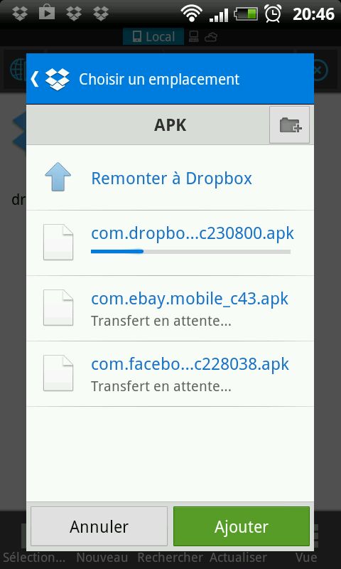 Installer des applications "non officielles" (sans SDK) : Dropbox méthode 2013-015
