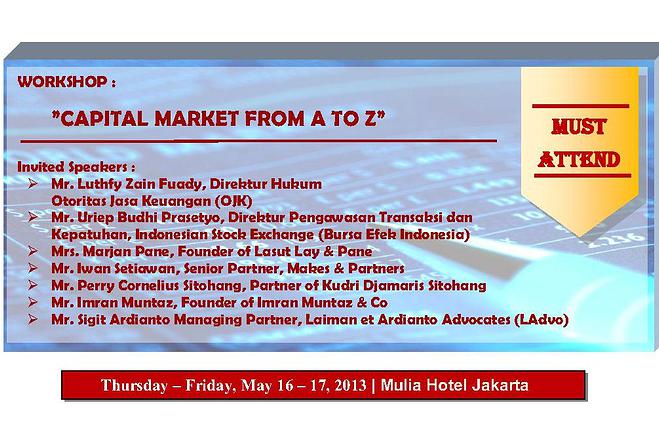 WORKSHOP: CAPITAL MARKET FROM A-Z (Update) Cm110