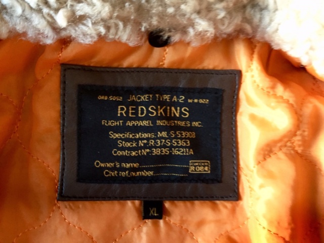 Flight Jacket Redskins marron Etiq10