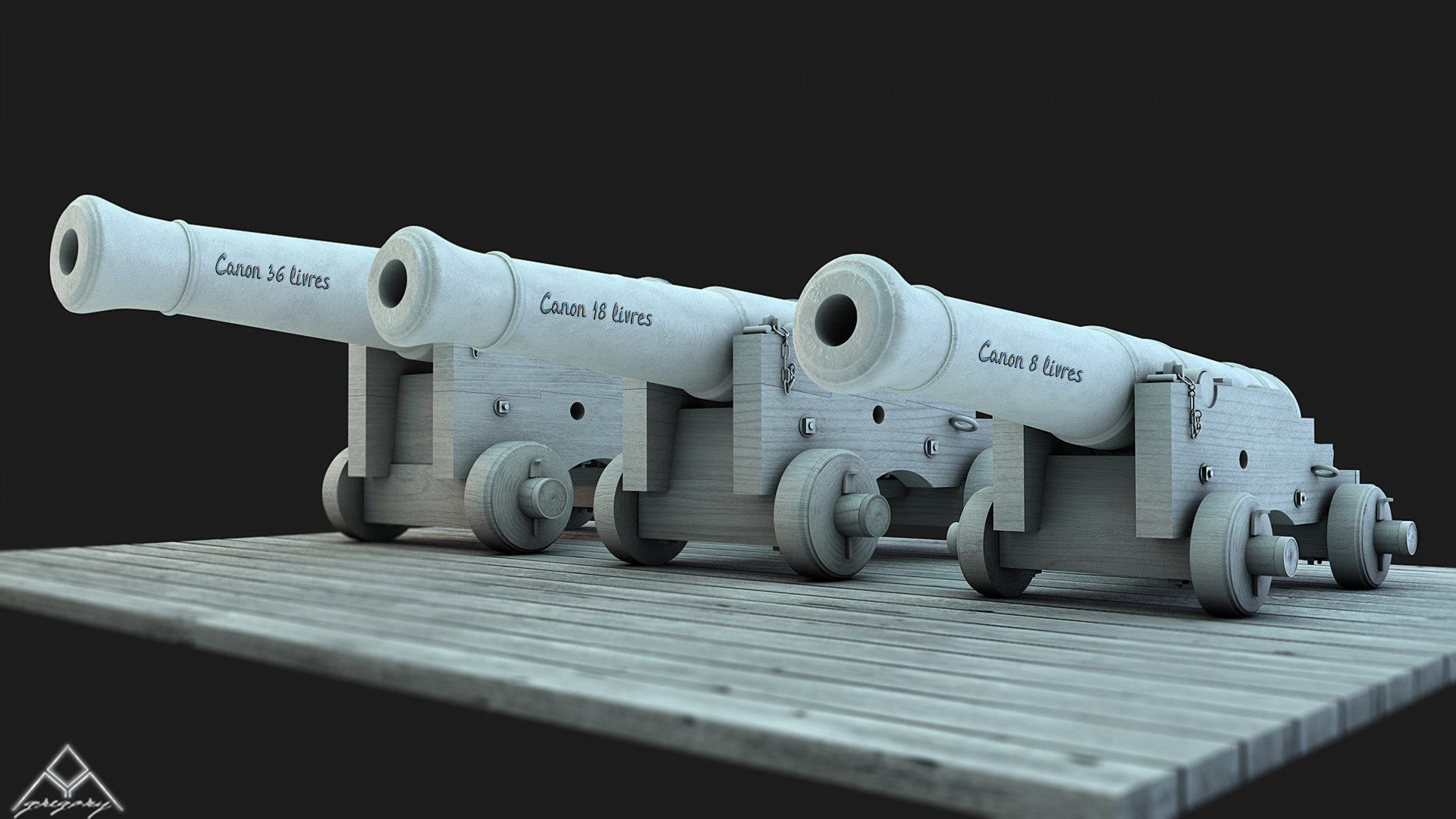 Canons de vaisseau 74 canons [rendus 3D] de Greg_3D - Page 2 Ensemb13