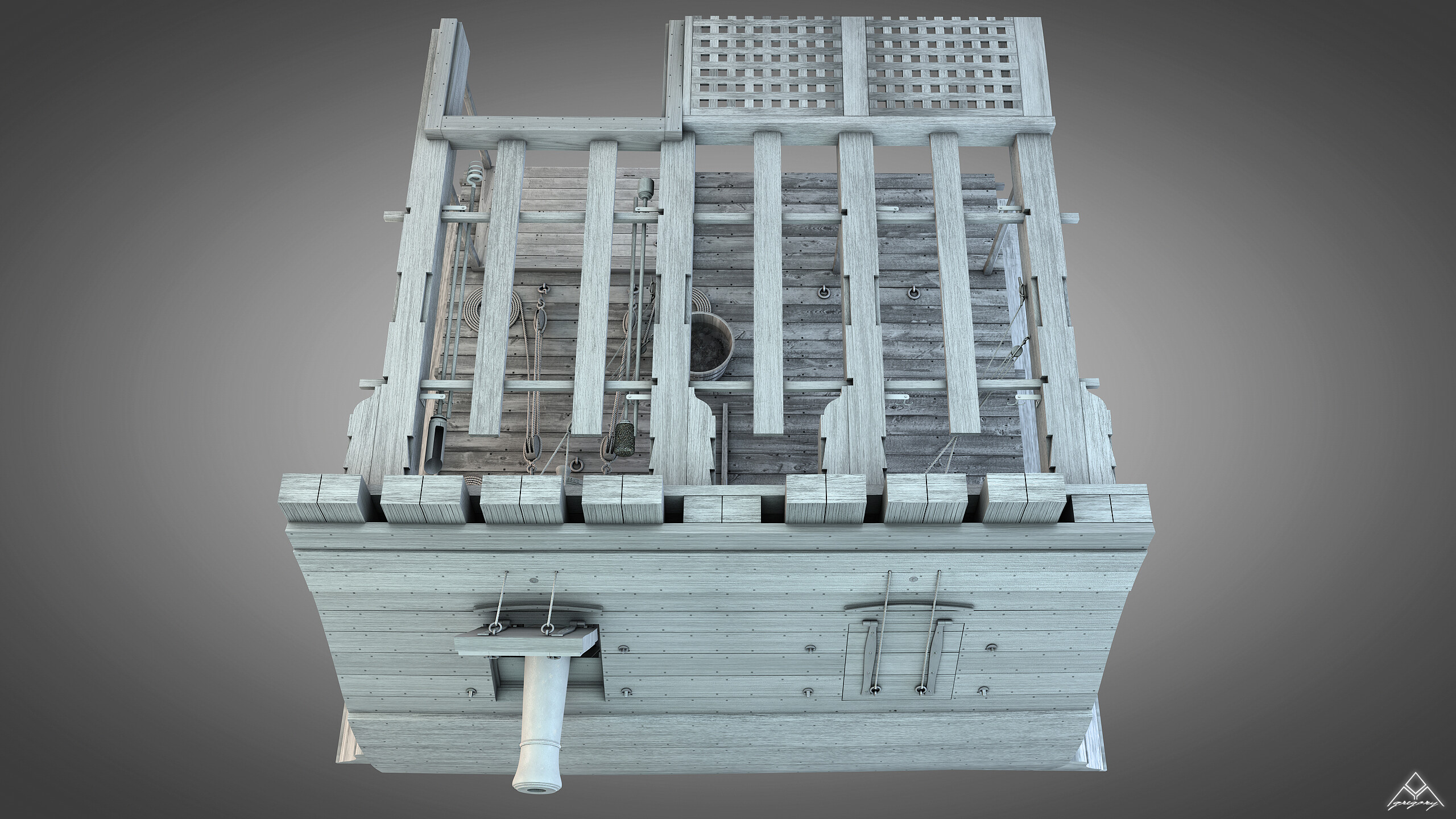 Canons de vaisseau 74 canons création 3D par Greg_3D Gregor38